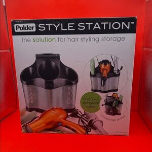 The Polder Style Station hair styling storage organizer